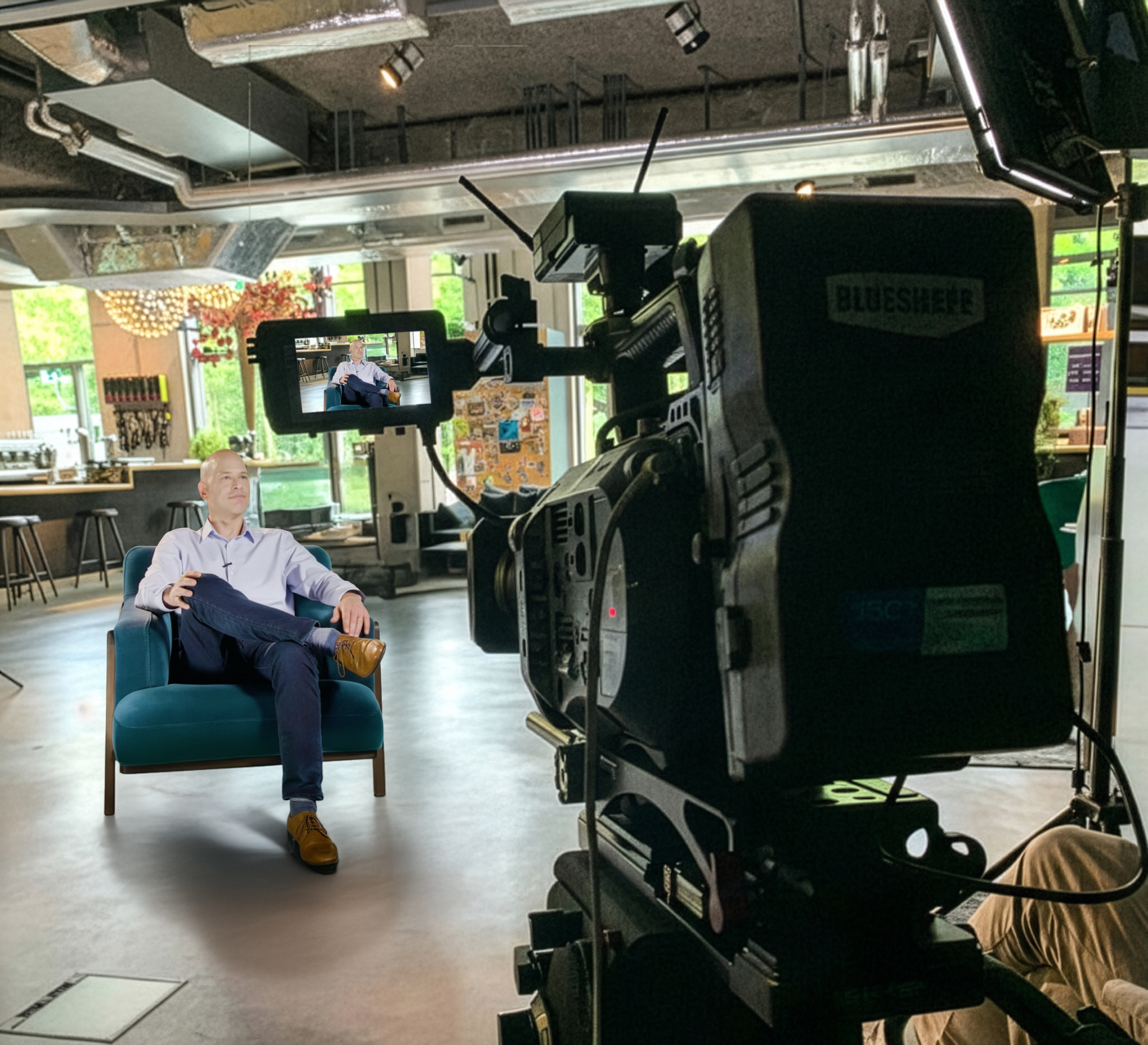 Yehuda Hofri during a television interview